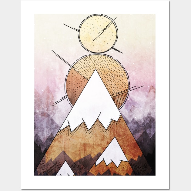 Metal Mountains Wall Art by Swadeillustrations